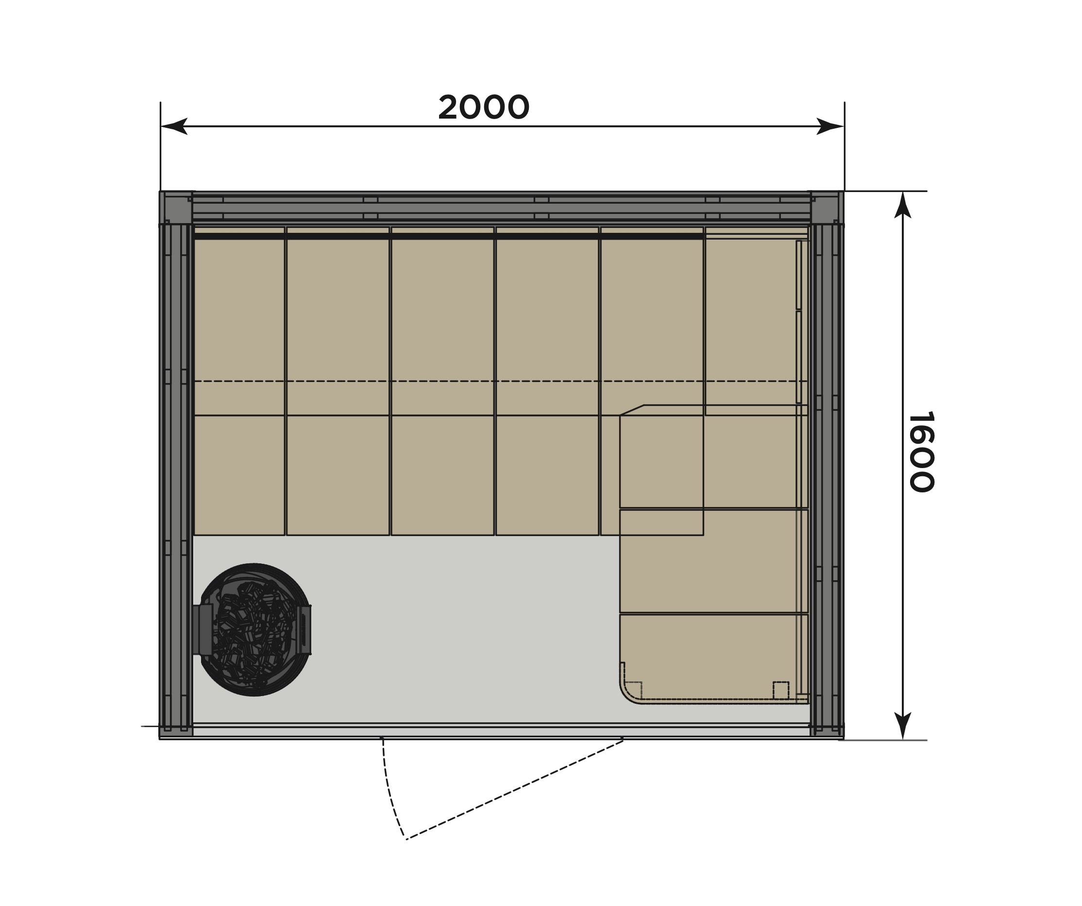 Planta do produto Sauna Harvia Ventura Medium
