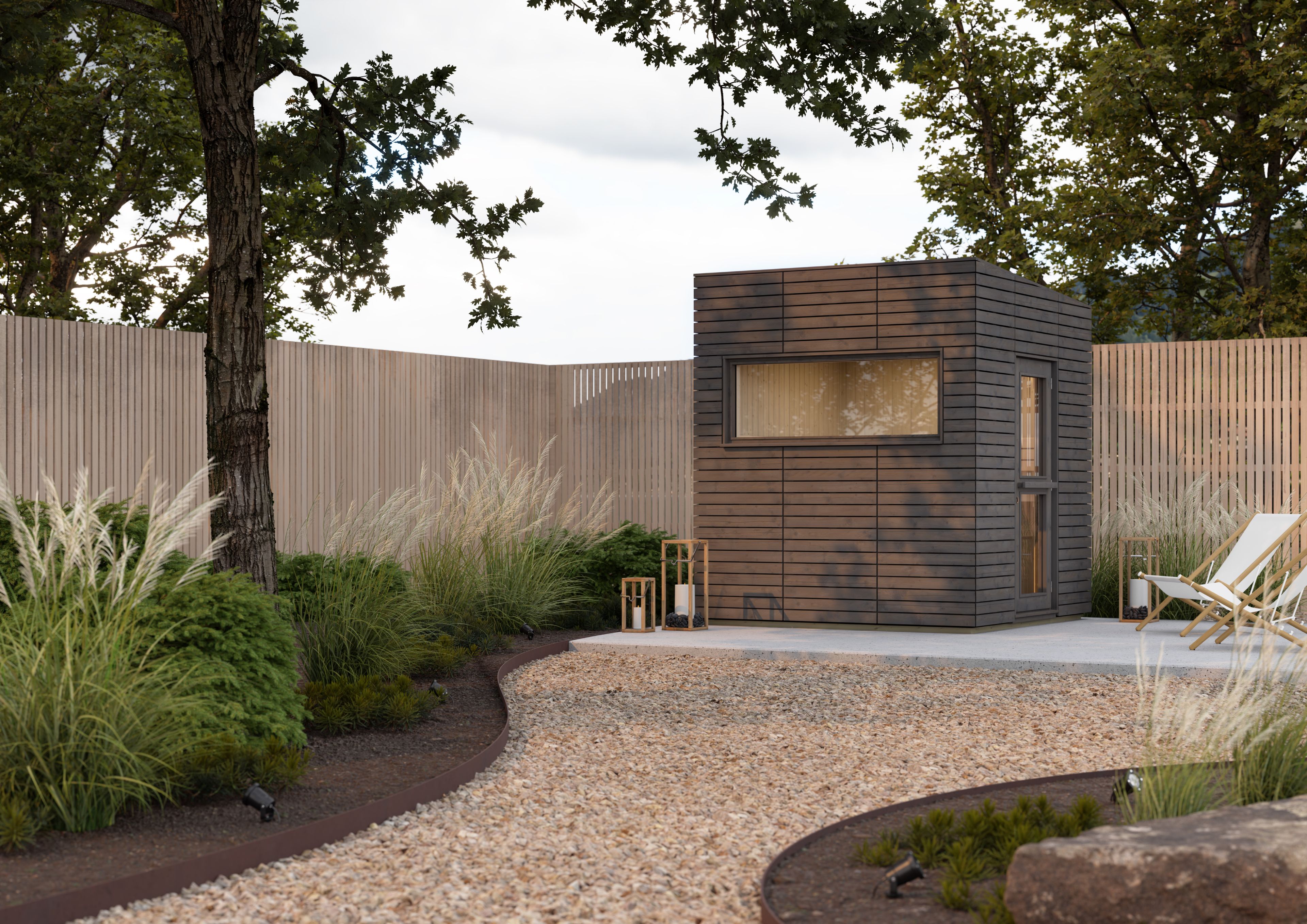 Sauna Exterior Harvia Alpina Medium Panorama