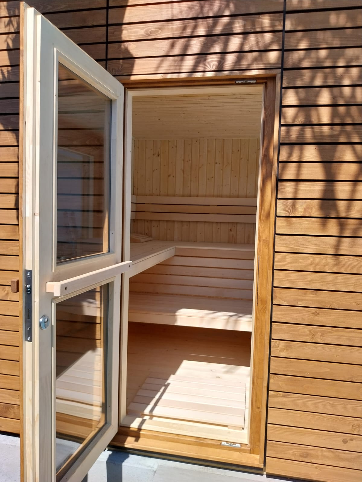 Sauna Exterior Harvia Alpina Medium Panorama